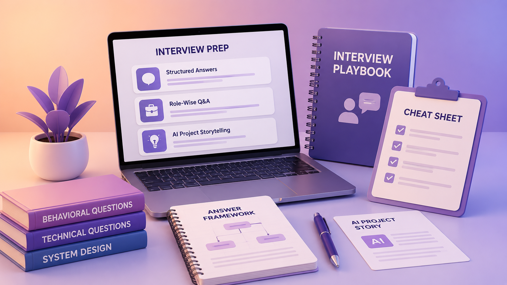 Interview playbooks and cheat sheets illustration