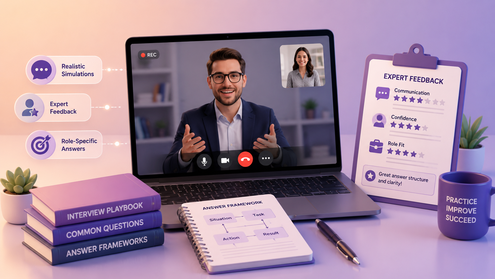 Mock interviews with experts illustration